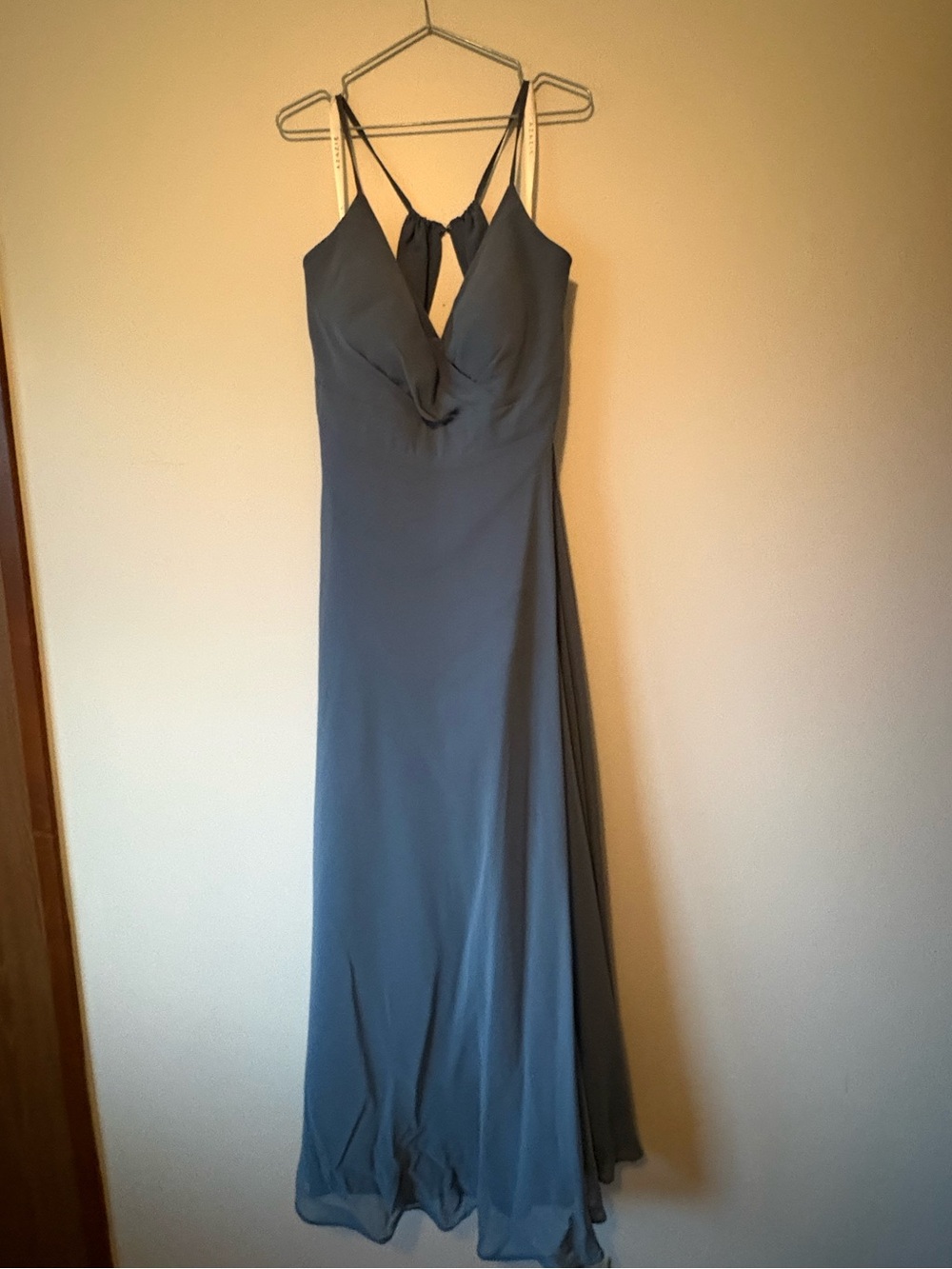 Azazie Slate Blue Spaghetti Strap Maxi Dress